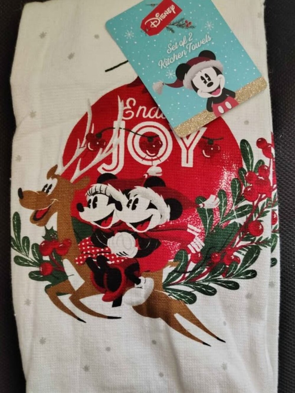 Disney Mickey and Minnie 2pc Holiday Winter Kitchen Towel Set